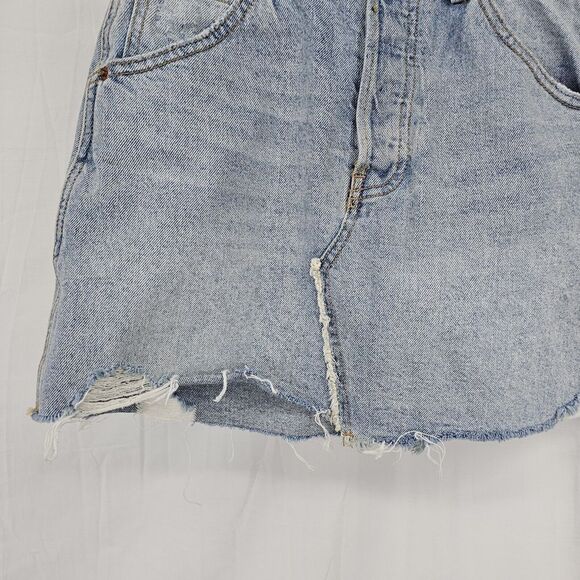 Free People We The Free Brea Cut Off Mini Skirt Women's Size 26 Button Fly Denim - Picture 4 of 9